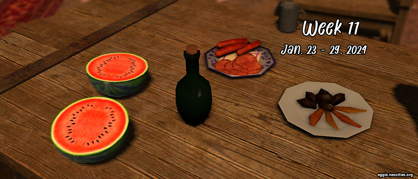 A screenshot of a table with a sliced open watermelon on the left side.