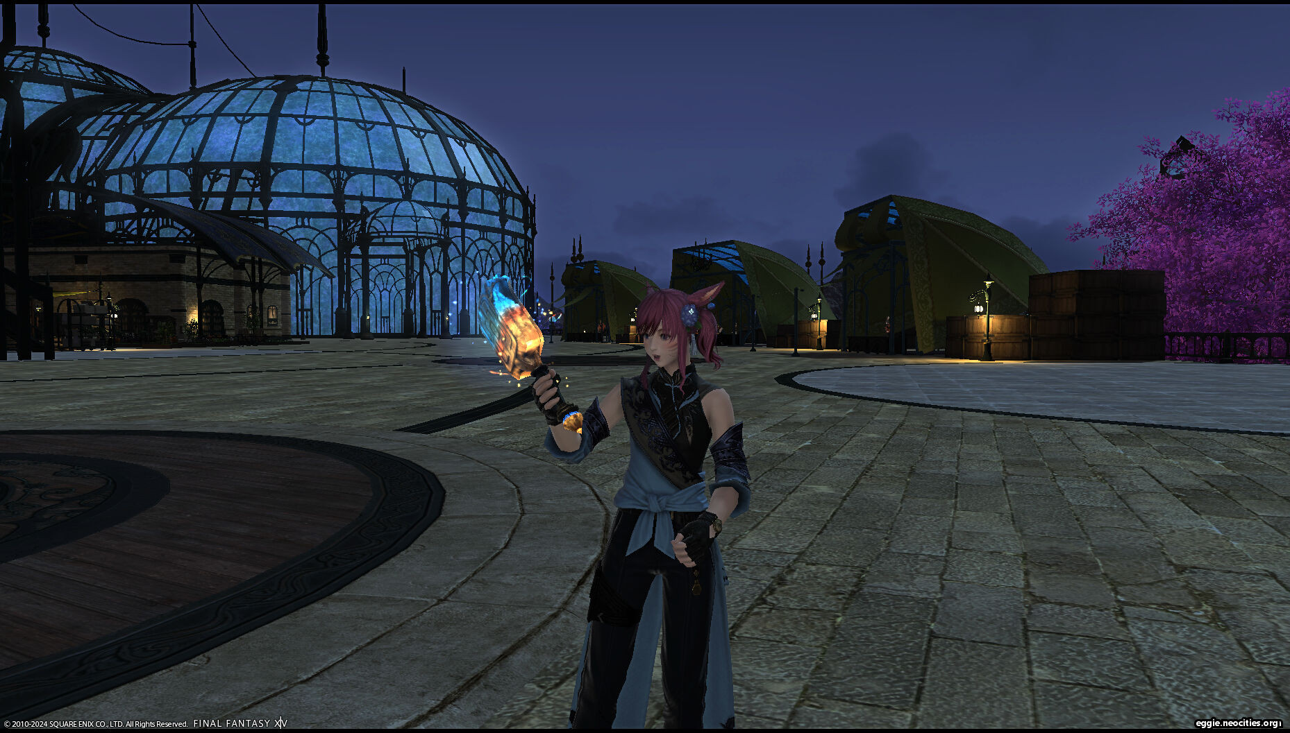 Zel holding the Lodestar Frypan. It is very shiny.