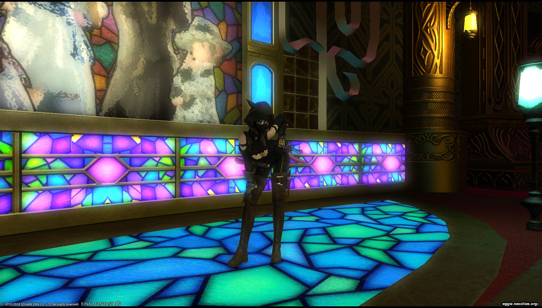 Zel posing for Fashion Report. She has the Scion Traveller's Hood and Adventurer's thighboots on her ninja glam, which consists of the Yorha type-51 jacket of scouting and Hakama #55