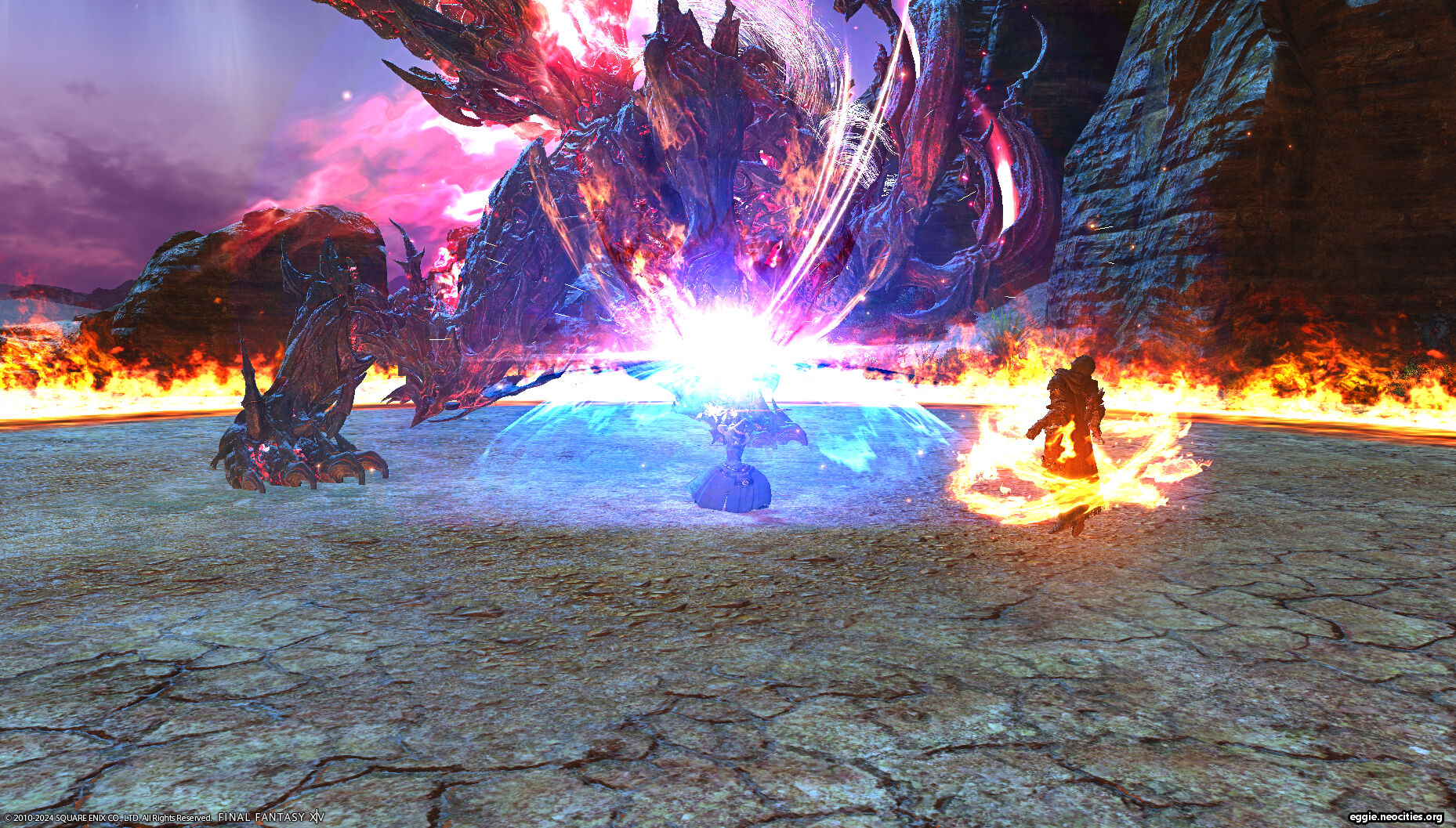 Edda blocking ifrit's attack with her staff