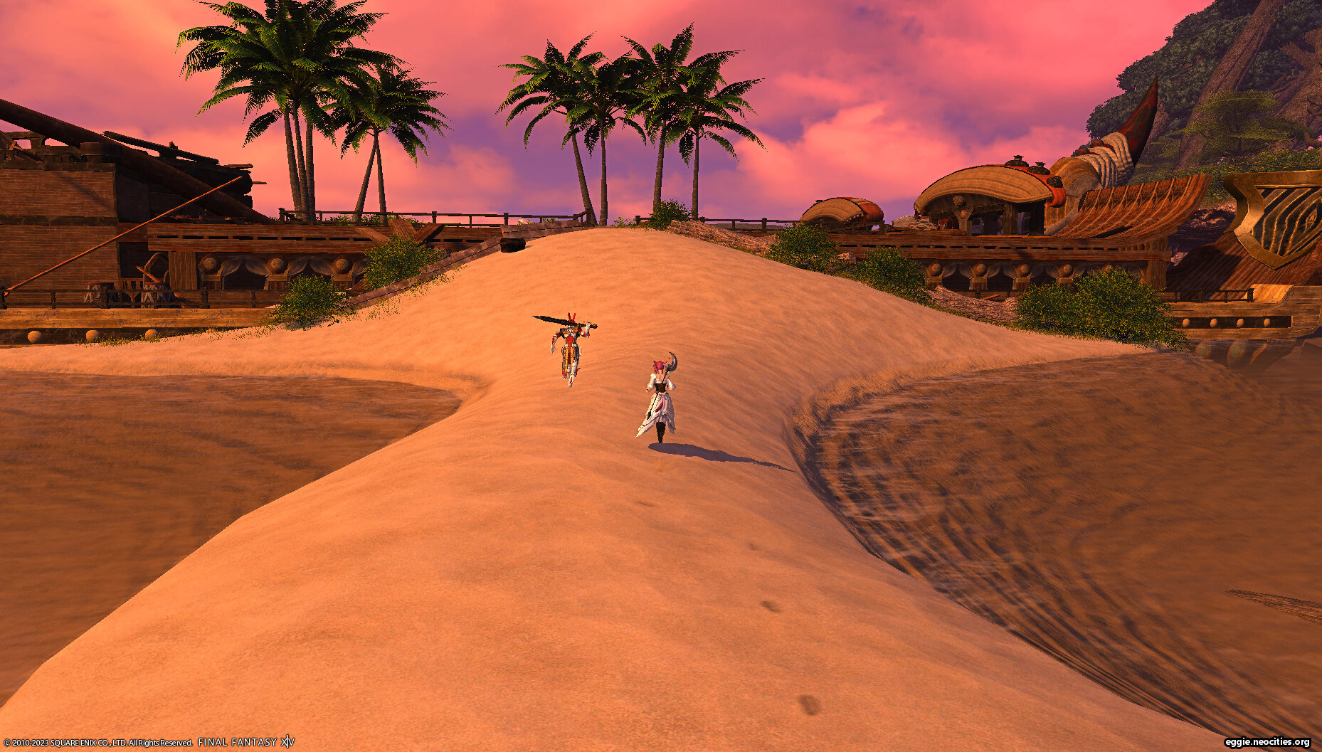 Zel and Naoh running on the beach towards the boss arena