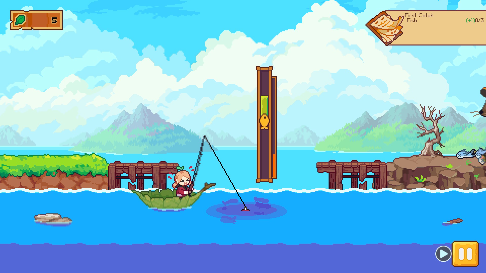 Screenshot from Luna's Fishing Garden.