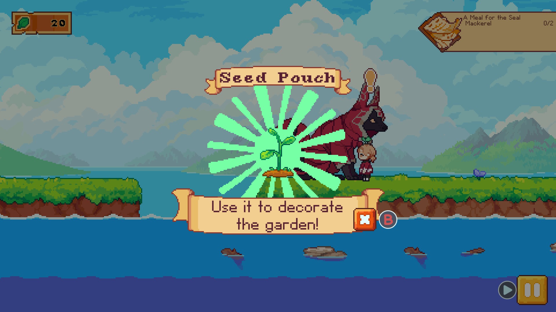 Screenshot from Luna's Fishing Garden.