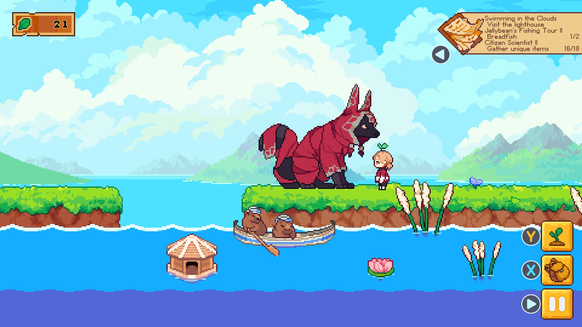 Screenshot from Luna's Fishing Garden.