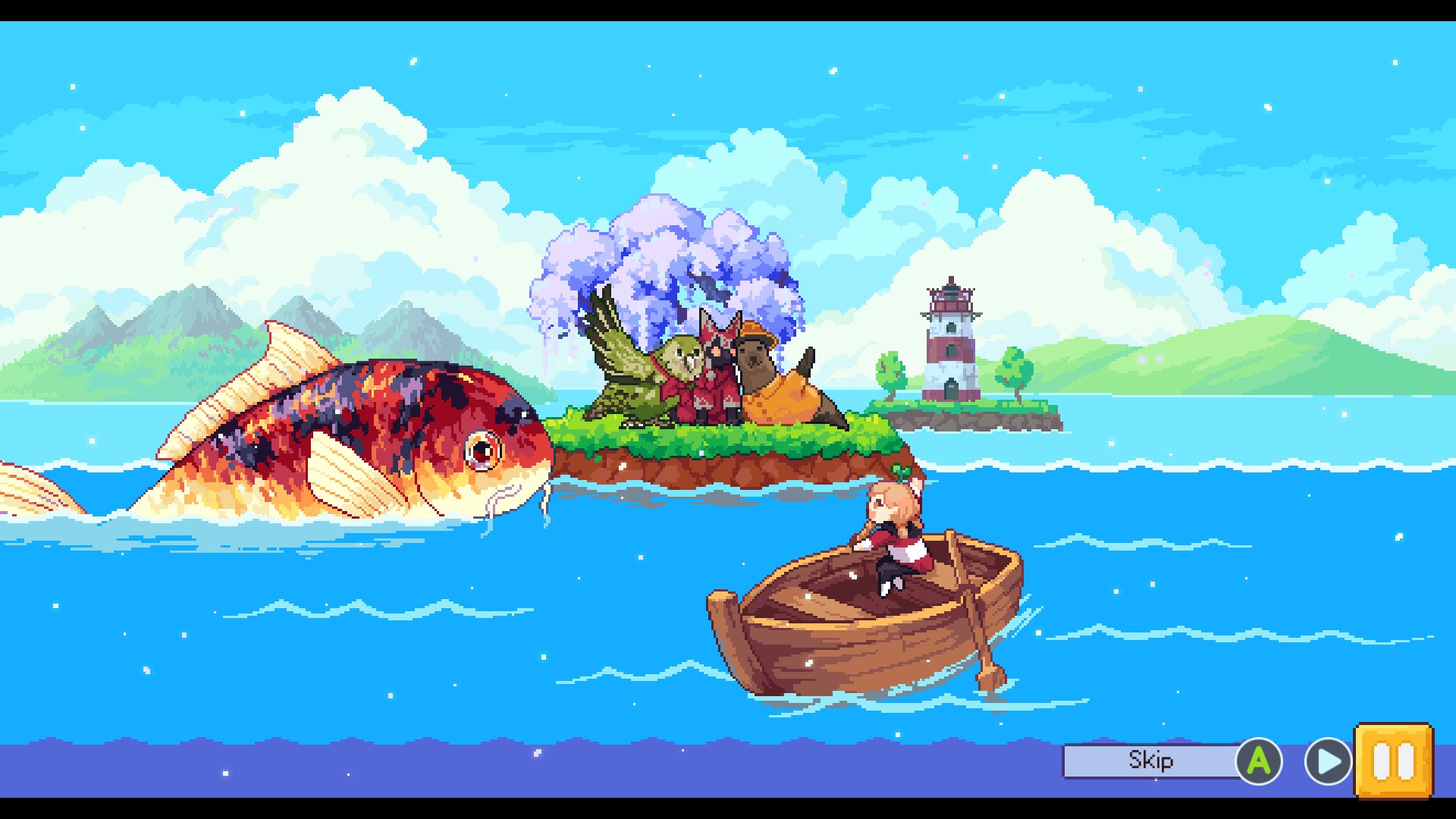 Screenshot from Luna's Fishing Garden.
